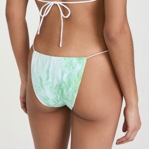 NWT $49 Good American Matte Tiny Tie Fixed Bottoms‎ Green Marble 3 ( Us Lg)